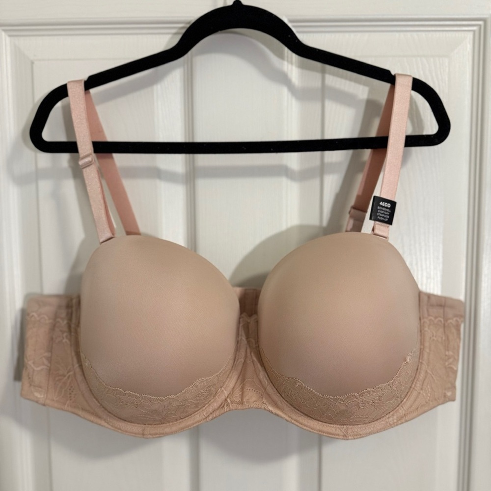 Torrid Rose Dust Bombshell Everyday Strapless Push-Up Bra 46DD NWT